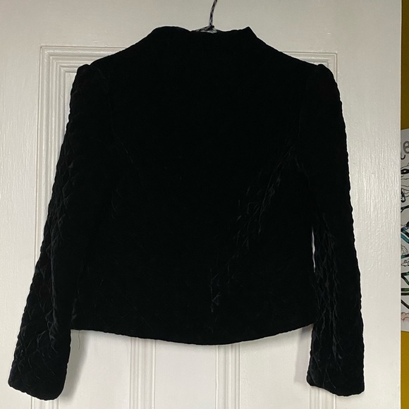 Anthropologie Ruffian quilted black Velvet jacket - Picture 5 of 5